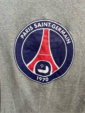 Unk Paris Saint-Germain Gray Long Sleeve Tee with Red & Navy Logo